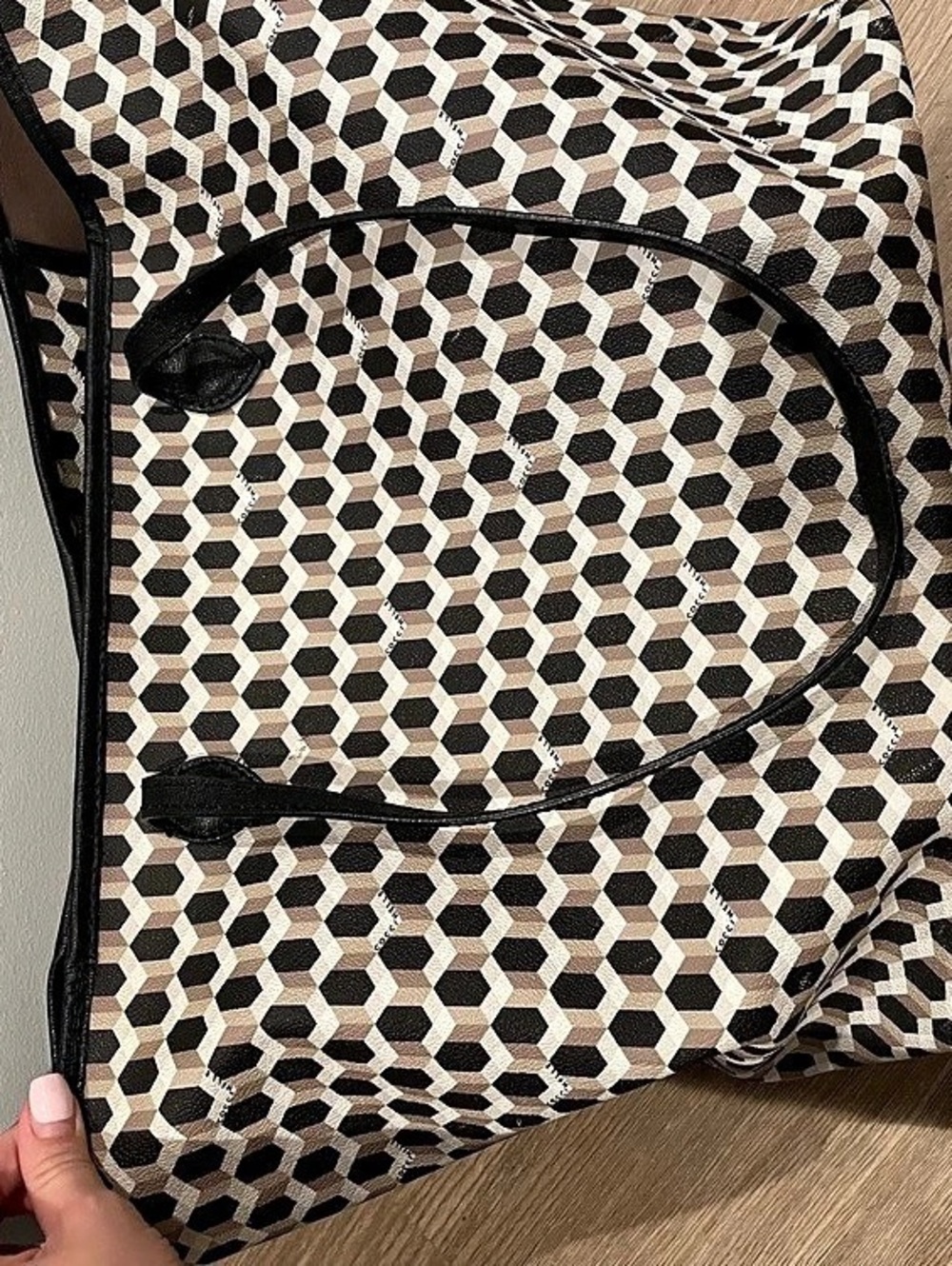 Coccinelle Never Without Bag Monogram Tote Brown & Black